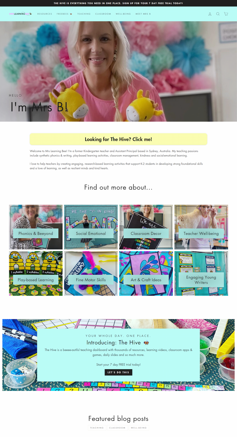 Screenshot of the Mrs Learning Bee project